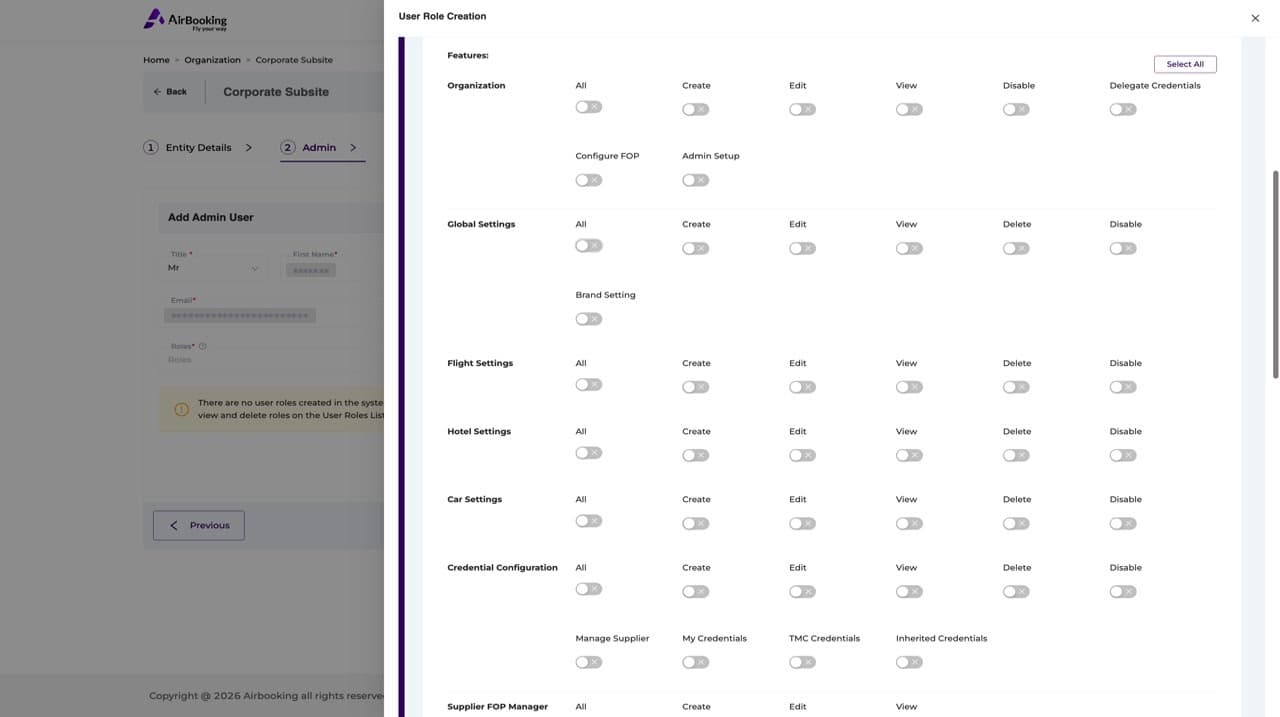 Assigning roles to the airline team